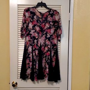 STARINA VINTAGE, 100% RAYON FLORAL PRINT DRESS